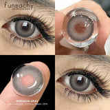 Popxstar  Color Contact Lenses for Eyes 1 Pair Gray Fashion Cosmetic Lenses Green Pupils Gray Natural Eye Contacts Women Eye Lens