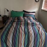 Popxstar  100% Cotton Soft Bedding Set Colour Duvet Cover with Pillow Case Bedclothes Bedspread Comforter Cover Sets with Pillowcases