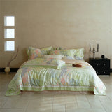 Luxury 100% Mulberry Silk Bedding Set 4pcs Foral Print Duvet Cover Bed Sheet Pillowcase Queen King Size Fitted Sheet Bed Linen