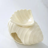 Popxstar  Detachable Ceramic Conch Essential Oil Burner Waxes Melt Burner Warmer Tealight Candle Holder Home Tabletop Decor Yoga Spa Gifts