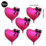 Popxstar  Heart-shaped Foil Balloon with Bow for Women Birthday Party Weddings Baby Shows Valentine's Day Anniversary Photograph  Decor