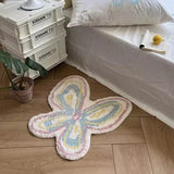 Popxstar  Tufting Butterfly Bathroom Mat Living Room Carpet Bathmat Bedside Rug Soft Bedroom Floor Pad Aesthetic Home Decor 60x60cm