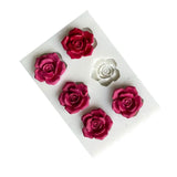 Popxstar 6Cavity 3D Rose Shape Silicone Mold DIY Flower Fondant Chocolate Mousse Jelly Cupcake Baking Tool Clay Plaster Resin Craft Mould