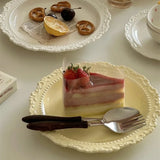 Popxstar French Relief Ceramic Plate Vintage Ceramic Dishes High-end Dining Dishes Dessert Western Cuisine Plate Serving Plates Tableware