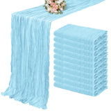 Popxstar 10PCS Set Semi-Sheer Gauze Wedding Table Runner Sage Green Cheesecloth Table Dining Party Christmas Banquets Arches Cake Decor