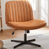 Popxstar Cross Legged Office Living Room Rocking Gaming Chair Armless Wide Desk Adjustable Swivel Fabric Task Vanity Home Office
