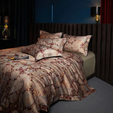 Popxstar  Premium 1000TC Egyptian Cotton Luxury Bedding Set Boho Style Digital Printing Duvet Cover Flat/Fitted Bed Sheet Pillowcases 4Pcs