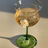 Popxstar  Flower Mug Cocktail Glass Milk Coffee Cup Crystal Cocktail Champagne Coupes Wine Glass Home Party Juice Drinking Glasses