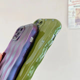 3D Water Ripple Pattern Phone Case For IPhone 17 16 15 14 13 12 Pro Max Soft Shockproof Back Cute Lens Protection Cover Funda