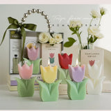 Popxstar spring decor Handmade Tulip Candle Cute Soy Wax Aromatherapy Small Scented Relaxing Birthday Wedding Party Home Decor Korean Ins Photo Props