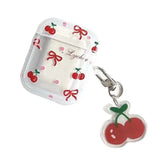 Popxstar Kawaii Cute Cherry Bowknot Clear Headphones Protective Shell Soft Cover For AirPods 1 2 3 With Pendant Case For AirPods Pro 2