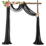 Popxstar Chiffon Wedding Arch Draping for Ceremony Reception Decorations Pink Sheer Fabric Curtains for Party Stage Bridal Shower