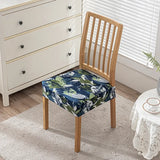 Flowers Print Chair Seat Covers Removable Washable Anti-Dust Stretch Spandex Dining Room Upholstered Chair Cushion Slipcover