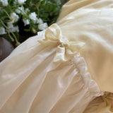 Popxstar  800TC Egyptian Cotton Brushed Bow Lace Ruffles Princess Wedding Bedding Set Duvet Cover Flat Bed Sheet Pillowcases 4Pcs