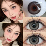 Popxstar 1 Pair(2pcs) Blue Contact Lenses Myopia Pupils With Diopters Fashion Lenses for Eyes Color Lenses Prescription Lenses