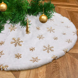 Popxstar 78/90/122 CM Christmas Tree Skirt White Faux Fur Xmas Sequin Carpet Mat Home Party Decorations