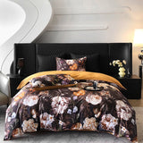 Popxstar  1000TC Egyptian Cotton Flowers Plant Prints Bedding Set Single Double Queen King Size Duvet cover Set Bed Sheet Pillowcases 4Pcs