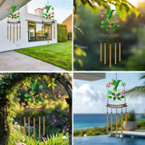 Popxstar  Wind Chime - Green Hummingbird/Butterfly Design A home decor gift for Mom or Grandma Perfect for garden, patio, and backyard