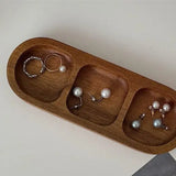 Popxstar Retro Japanese Solid Wood Tray Earring Jewelry Plate Perfume Shelf Cosmetics Storage Entrance Key Storage Tray Home Decorations