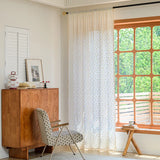Popxstar Floral Farmhouse Curtains Semi-Blackout Living Room Drapes Cotton Bohemian Window Curtain with Tassel, Rod Pocket, 1 Panel