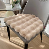 Faux Rabbit Chair Seat Cushion Arc-shaped Computer Chair Cushion Office Casual Dining Chair Cushion Mats Thickened