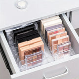 Popxstar  1pc Plastic Transparent 7-Slot Cosmetic Organizer Multi-Functional Makeup Holder Home Office Bathroom Dressing Table Sorting Box