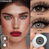 1 Pair Colored Contact Lenses for Eyes Blue Pupil Beautiful Eye Contacts Natural Soft Brown Gray Lenses Yearly Cosmetic