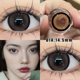 Popxstar  2Pcs Brown Colored Contact Lenses with Prescription Myopia Degree0.00-8.00 Nature Lens Eye For Year New Hot Sale