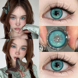 New 2Pcs Natural Green Color Contact Lenses for Eye with Degree  Myopia Blue Makeup Pupil Korean Soft Lens