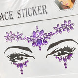Popxstar 3D Sexy Face Tattoo Stickers for Kids Party Masquerade Party Acrylic Glitter Rhinestone Temporary Tattoo Female Face Jewelry DIY