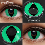 Popxstar  1 Pair yellow cosplay color contact lenses for eyes crazy Halloween cat Eye makeup Role playing Eye cosmetics red lens