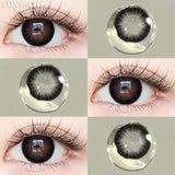 Popxstar  1pair Colorcon Contact Lenses Green Color Lens Natural Brown Eye Contacts Gray Pupils Beautiful Cosmetic Yearly Lenses