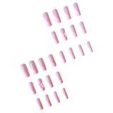 Popxstar  24Pcs Long Coffin Fake Nails Pink French Tips Press on Nails Ballerina Full Cover False Nail for Women and Girls DIY Manicure