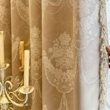 French Romantic Retro Curtains for Palace Villa Heavy Jacquard Relief Lace Classical Style Light Blocking High End Luxury Drapes