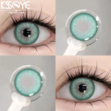 Popxstar contact lenses color 2Pcs New Product Myopia Degree 0 to -8.00 Natural Fashion Contact Lenses Green Iris Style Soft Lens