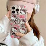 Popxstar  Y2k Sanrios Leopard Hellokitty Phone Case For iPhone 13 11 12 16 15 14 17 Pro Max XS MAX X XR Plus 8 7 MINI Y2K Shockproof Cover