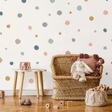 Popxstar Boho Colorful Polka Dots Children Wall Stickers Removable Nursery Wall Decals Poster Print Kids Bedroom Interior Home Decor