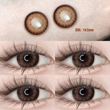 Popxstar  2pcs Yearly Contact Lenses Brown Large Diameter Prescription Myopia Contact Lens Student Animation Lens Beautiful Fast Shipping