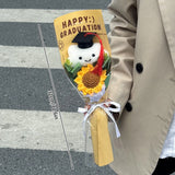 Popxstar  Crocheted Sun Flower Bouquet Graduation Flower Bouquet Gifts Artificial Flower Decorations Finished Sunflowers Graduation Gifts
