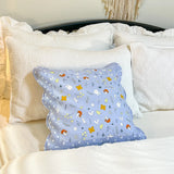 Soft Breathable 100% Cotton Patchwork Pillow Cover with Ruffled Edge Multi Functional Cushion Case for Sofa and Office Easy Care