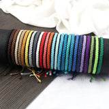 Popxstar Valentines Day Gift New 26 Styles Wax Line Handmade Braided Bracelet Adjustable Couple Bracelet Jewelry Gift for Friend Women Men Bangles