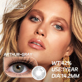 Popxstar  2pcs Color Brown Contact Lenses for Eyes Fashion Natural Gray Softlens Eye Makeup Contacts Yearly Cosmetic Color Lens