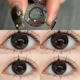 Popxstar  2pcs Color Contact Lenses For Eyes Nature Circular Myopia Prescription Beauty Pupil Dark Brown Eye Lenses Free Shipping
