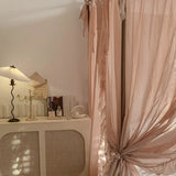 Princess Girls Bed Curtains Canopy Bed Square Court Mosquito Textile Encrypted Netting Mesh Net for King Bed with Bracket Pole