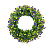 Popxstar spring decor 40cm Artificial Wildflower Wreath Handmade Colorful Spring Summer Floral Garland Background Wall Window Front Door Wedding Decor