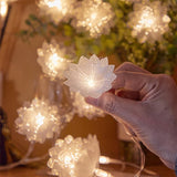 Popxstar Artificial Plumeria Flower String Lights Garland Led Battery Powered Fairy Lights Wedding Christmas Party Decorations Supplies