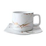 Popxstar  Marbling Matte Gold Products Series Japanese Style Black And White Cup And Saucer Case Tea Cup Glass Coffee Cup