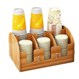 Multi-Cell Disposable Paper Cup Storage Shelf Space Saving Large Capacity Paper Cup Dispenser Durable Cup Straw Storage Rack