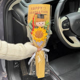 Popxstar  Crocheted Sun Flower Bouquet Graduation Flower Bouquet Gifts Artificial Flower Decorations Finished Sunflowers Graduation Gifts