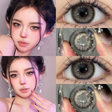 Two Large Black Eye Color Contact Lenses Prescription with Diopter Lenses with Eye Contact Lenses Student Animation Natural